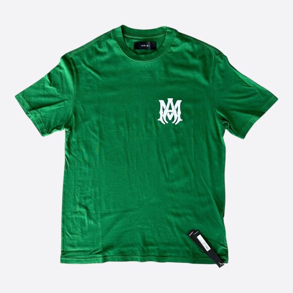Amiri Green & White MA Core Logo T-Shirt - Picture 1 of 5